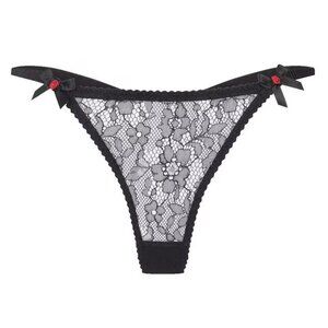 Agent Provocateur Lorna Lace Thong Black Size 3 Womens Sexy Designer Panties NWT